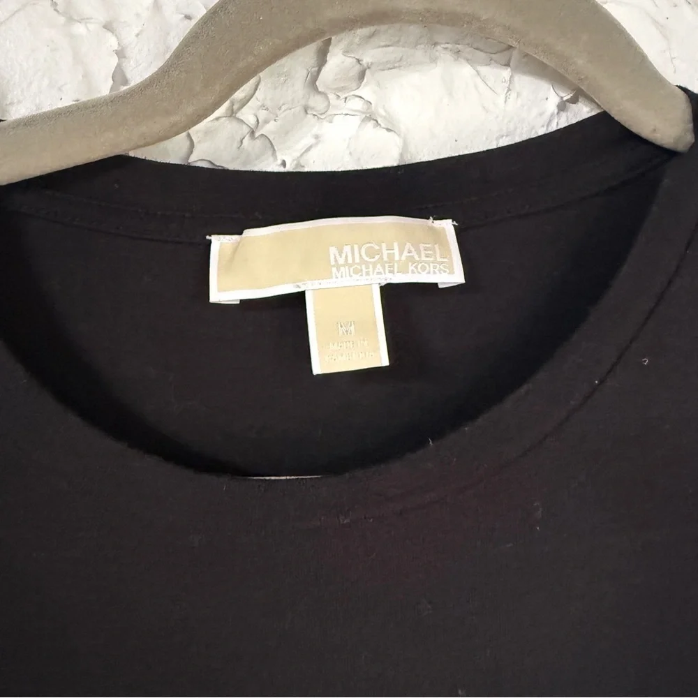 MICHAEL Michael Kors Classic Black Top with Statement Sleeve - Picture 4 of 9
